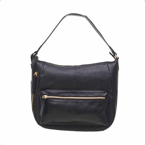 Bolsa De Couro Shopping Bag Dayane Magalhães  Preta