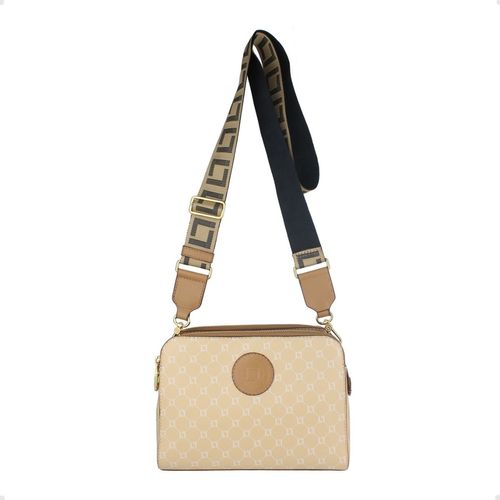Bolsa Feminina Pequena Monograma Luz Da Lua Bege