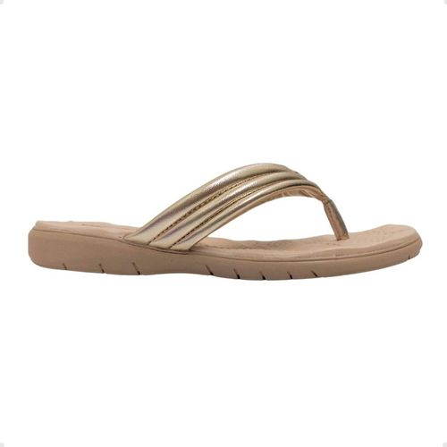 Tamanco Feminino Anabela Comfortflex Dourado