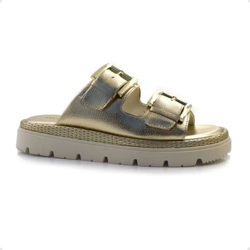 Tamanco Feminino Papete Comfortflex Dourado