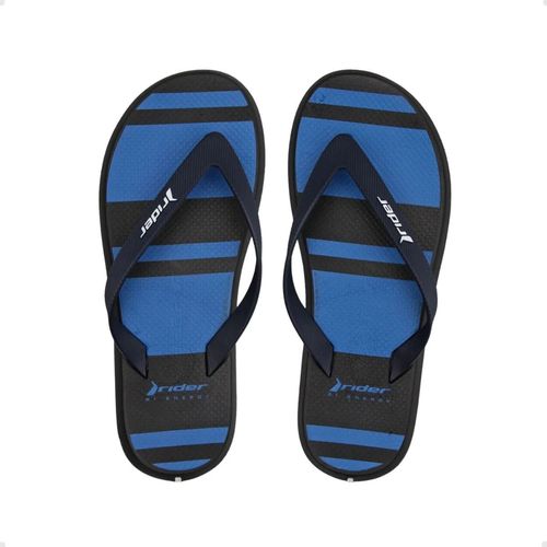Chinelo Masculino Adulto Dedo Rider R1 Style Preto E Azul