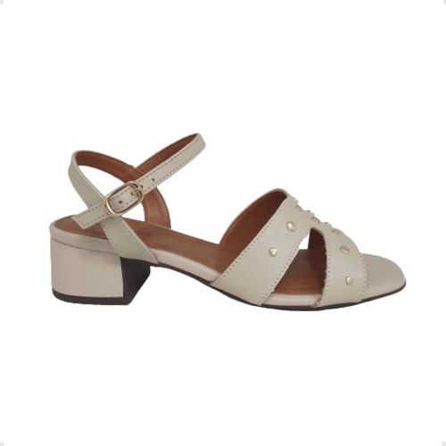 Sandália Feminina Salto Médio Grosso Anacapri Off White