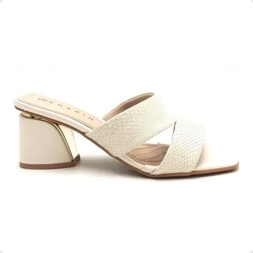 Tamanco Feminino Salto Médio Grosso Ramarim Branco