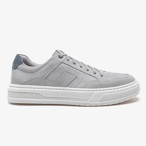 Sapatênis Masculino Democrata Denim Wide Cinza