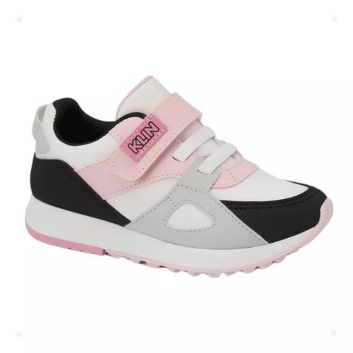 Tênis Casual Infantil Klin Branco E Rosa