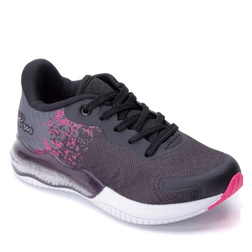 Tênis Running Infantil Kidy Cinza E Rosa