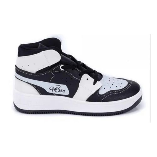 Tênis Infantil Casual Kidy Cano Alto Branco E Preto