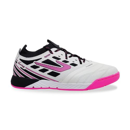 Chuteira Unissex Indoor Topper Falcão Pro Branca E Rosa