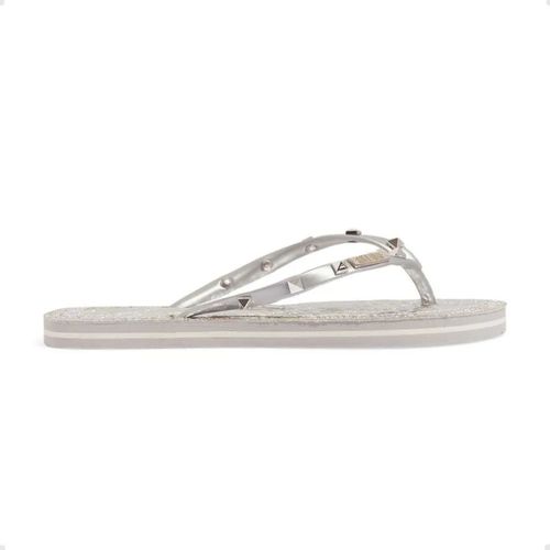 Chinelo Feminino Dedo Santa Lolla Spikes Prata