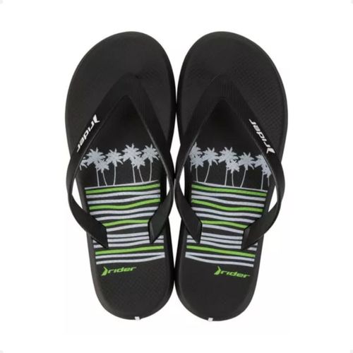Chinelo Masculino Dedo Rider R1 Style Preto E Verde