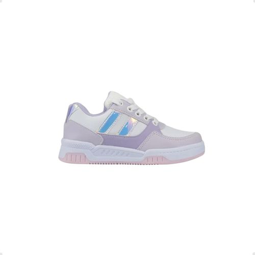 Tênis Street Infantil Botinho Branco E Lilás