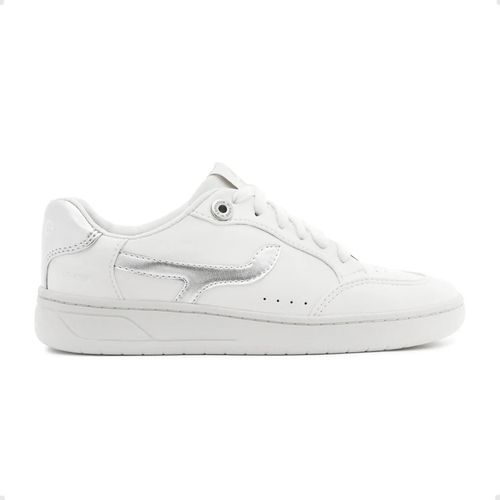 Tênis Moda Feminino Alme Change Branco E Prata