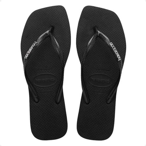 Chinelo Feminino Dedo Havaianas Sq Logo Met Preta