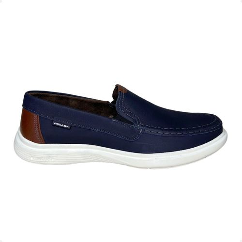 Mocassim Masculino Em Couro Pegada Azul