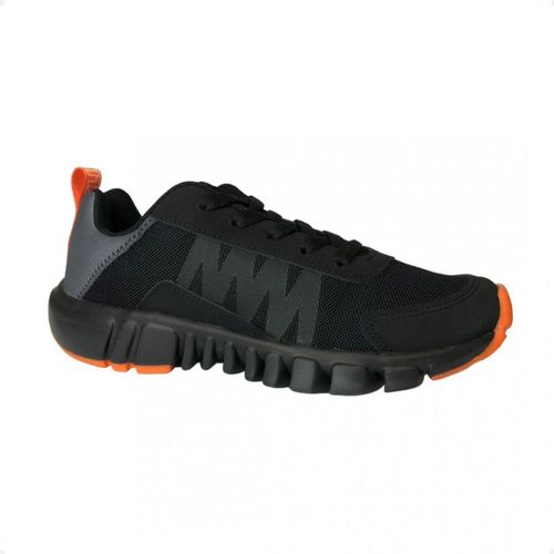 Tênis Running Infantil Klin Preto E Laranja