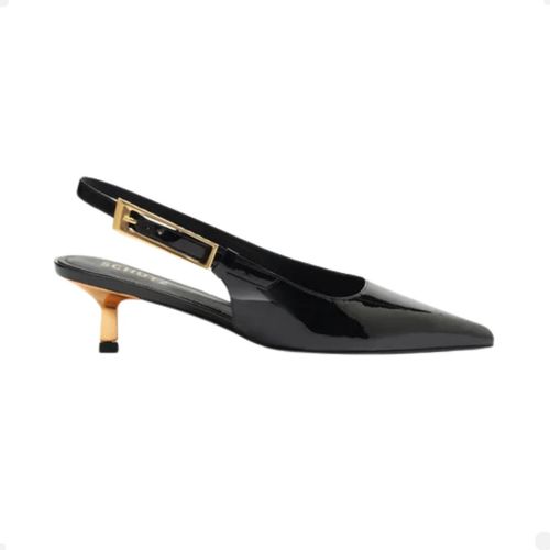 Sapato Feminino Em Couro Slingback Schutz Preto