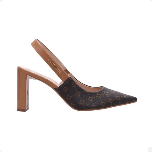 Sapato Feminino Slingback Luz Da Lua Marrom