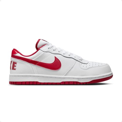 Tênis Casual Masculino Nike Big  Low Branco E Vermelho