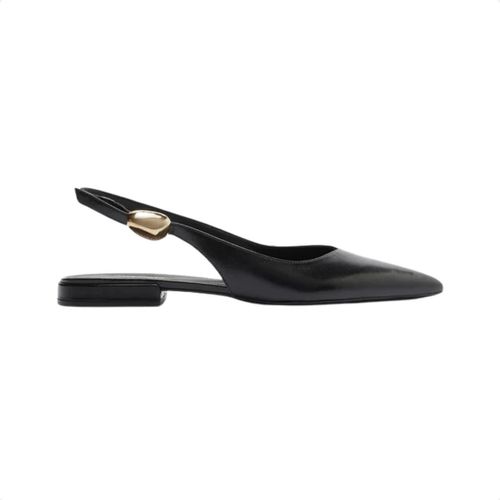 Sapato Feminino Slingback Arezzo Metal Bold Preto