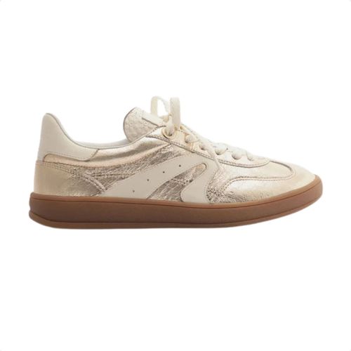 Tênis Moda Feminino Couro Arezzo Metalizado