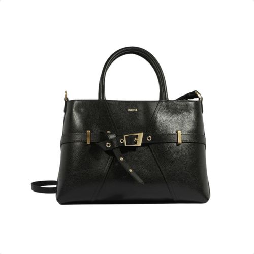 Bolsa Transversal Tote Janet Couro Preta Schutz