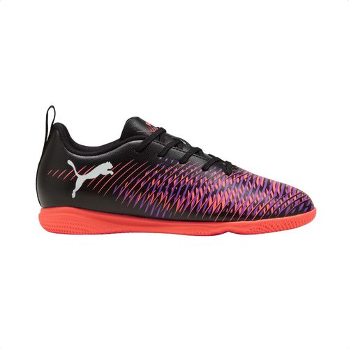 Chuteira Indoor Infantil Puma Future 8 Play It Preto E Coral