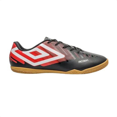 Chuteira Indoor Masculino Umbro Action Preto E Vermelho