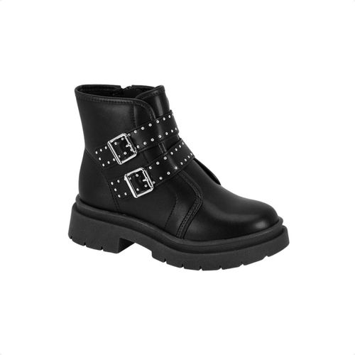 Bota Coturno Fivelas Molekinha Preta