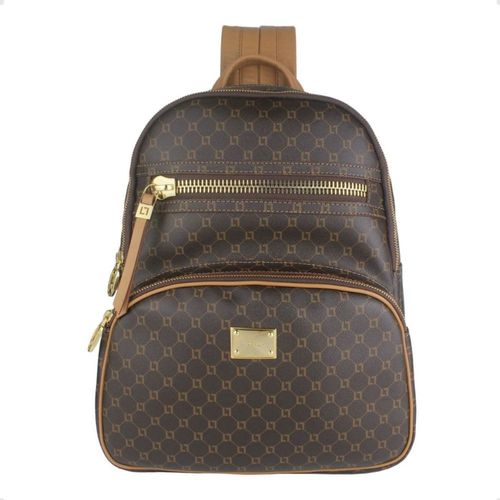 Mochila Feminina Grande Luz Da Lua Monograma Mocca