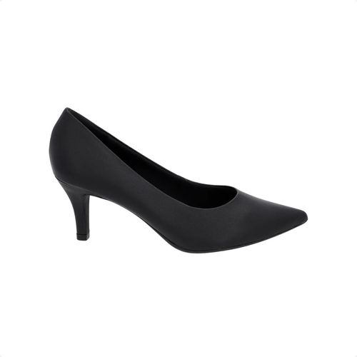Scarpin Salto Medio Fino Usaflex Couro Preto