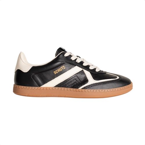 Tênis Moda Retrô Feminino Couro Schutz Preto
