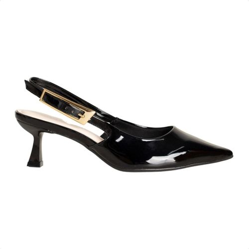 Slingback Black Verniz Gold Dm