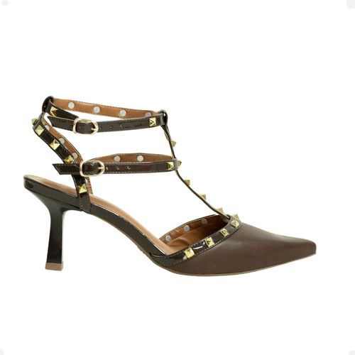 Scarpin Rockstud Obsession Marrom