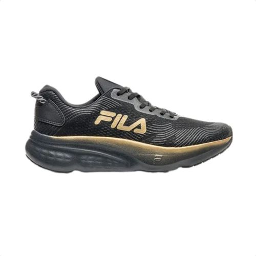 Tênis Running Masculino Fila Maxximus Preto E Dourado