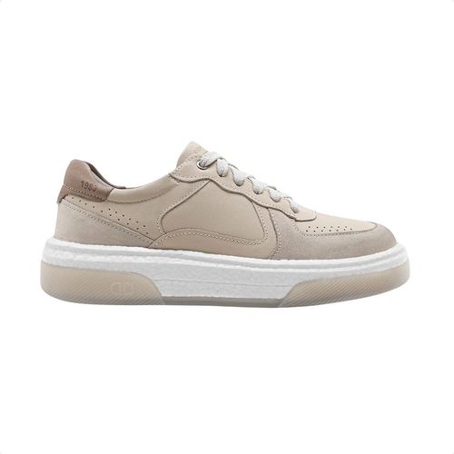 Sapatênis Masculino Democrata Denim Beat Pulse Off White