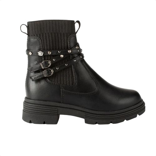 Bota Infantil Coturno Cano Curto Pink Cats Preta