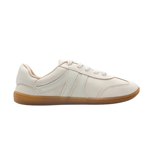 Tênis Moda Feminino Em Nobuck Moleca Off White