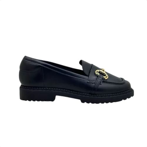 Sapato Feminino Mocassim Loafer Moleca Preto