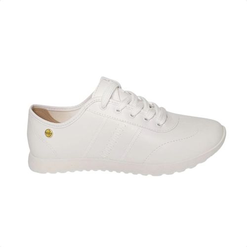 Tênis Moda Feminino Moleca Em Napa Branco