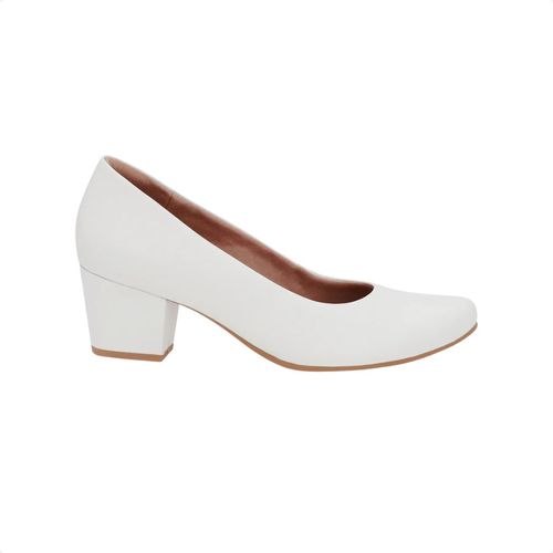 Sapato Feminino Salto Médio Grosso Usaflex Branco