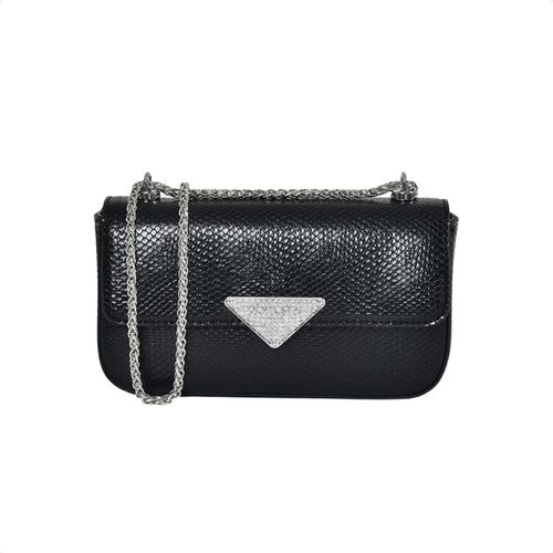 Bolsa Feminina Cristal Snake Via Marte Preta