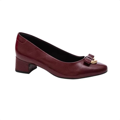 Sapato Feminino Salto Médio Grosso Comfortflex Vinho