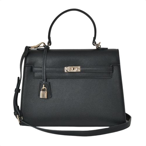 Bolsa Feminina Tote Em Couro Sintético Via Marte Preta