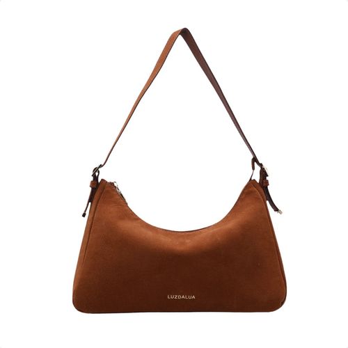 Bolsa Femnina Hobo Média Camurça Luz Da Lua Marrom