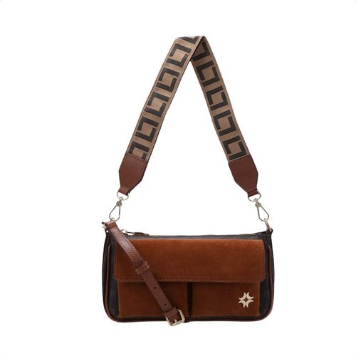 Bolsa Feminina Baguete Pequena Luz Da Lua Marrom