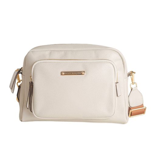 Bolsa Couro Média Transversal Dayane Magalhães Off White