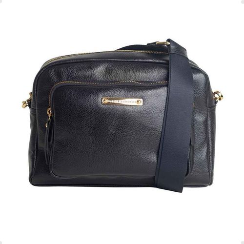 Bolsa Couro Média Transversal Dayane Magalhães Preta