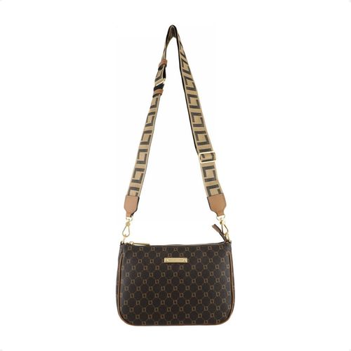 Bolsa Feminina Transversal Luz Da Lua Monograma Mocca