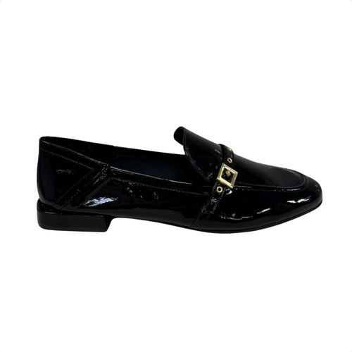 Sapato Feminino Mocassim Luz Da Lua Verniz Preto