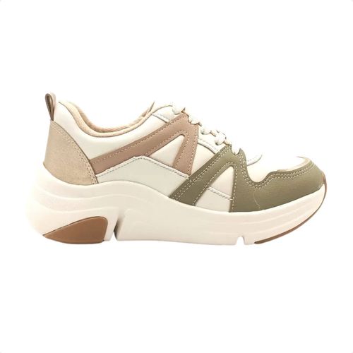 Tênis Moda Feminino Modare Branco E Verde